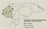 Prevost&rsquo;s Ground-Sparrow Distribution Map